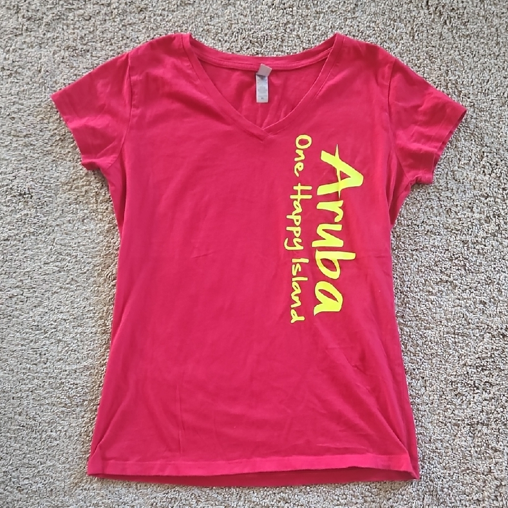 Next Level Apparel Red V-Neck T-Shirt